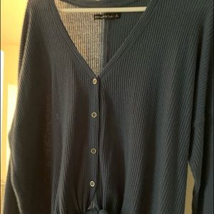 Abercrombie & Fitch front tie waffle top